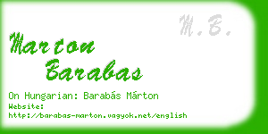 marton barabas business card